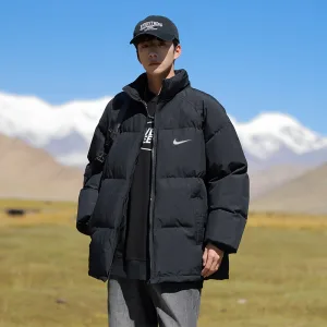 Luxury Nike Cotton-Padded Coat Blue Down Winter