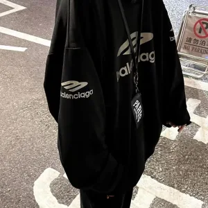 AAA Balenciaga Hoodie Red Double-Sided Fabric Winter