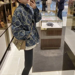 Luxury Super Clone Gucci Jacket Blue Down Denim