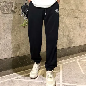 Luxury Designer Burberry Sweatpants Red Double-Sided Fabric Winter