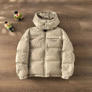Luxury Prada Coat Black Down Minimalist Style