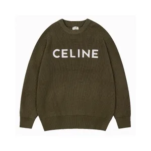 Designer Super Clone Celine Sweater Red Embroidery