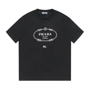 AAA Prada Short-Sleeved Shirts Red Cotton Combed