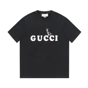 High Quality Gucci Short-Sleeved Shirts Ash Cotton Combed Ribbed Fabric