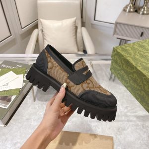 Luxury Aaa Gucci Canvas Loafers For Autumn