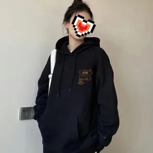 Reps Fila Hoodies Black Cotton Fleece Winter