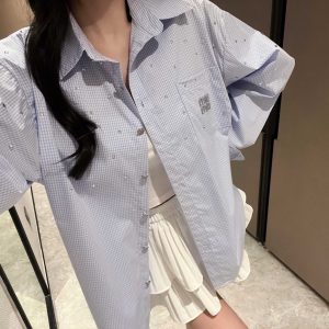 Luxury Miu Miu Plaid Shirt