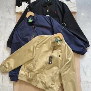 Super Clone Reps Ralph Lauren Outerwear Red Eva Cotton Relaxed Fit Urban Commuting Sophistication Embroidery