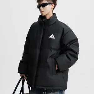 AAA Adidas Cotton-Padded Coat Red Cotton Feather Down Pu Leather