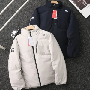 Reps High Quality Helly Hansen Coat Red Goose Down Zippered Pocket Windproof Cuffs