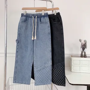 AAA Super Clone Gucci Jeans Blue Cotton Pure Denim Relaxed Fit Street Style