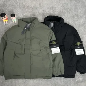 Super Clone Stone Island Cotton-Padded Coat Red Cotton Thick Polyester Ribbed Fabric Exquisite Workmanship Street Style Winter