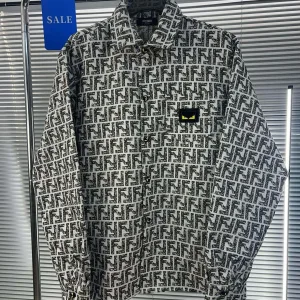 Reps Luxury Fendi Shirts Red Jacquard Denim