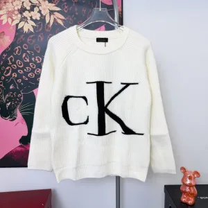 High Quality AAA Calvin Klein Sweater Red Wool Autumn Winter
